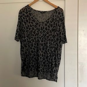 Lucky Brand Short Sleeve Leopard Top